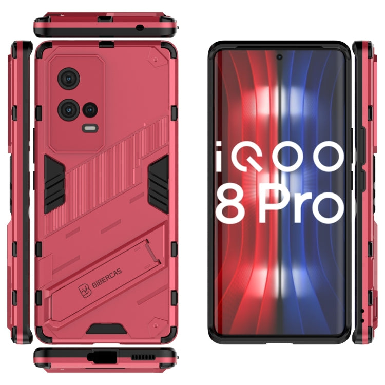 For vivo iQOO 8 Pro Punk Armor 2 in 1 PC + TPU Shockproof Case with Invisible Holder