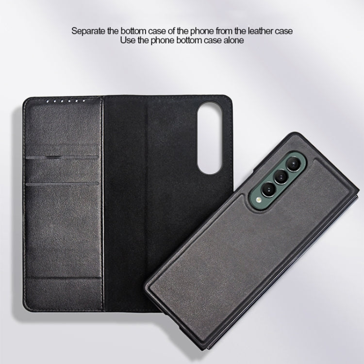For Samsung Galaxy Z Fold3 5G Split Type Horizontal Flip Foldable Leather Case with Holder & Card Slots & Wallet