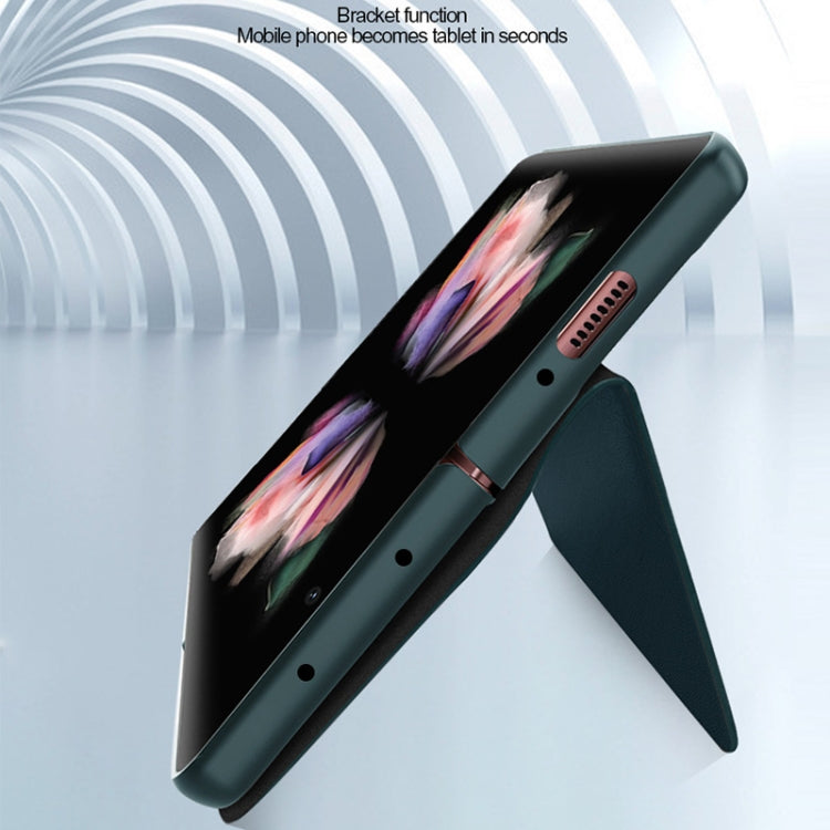 For Samsung Galaxy Z Fold3 5G Split Type Horizontal Flip Foldable Leather Case with Holder & Card Slots & Wallet