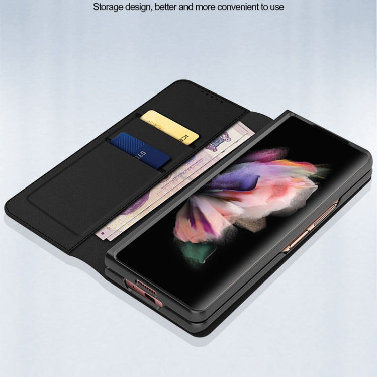 For Samsung Galaxy Z Fold3 5G Split Type Horizontal Flip Foldable Leather Case with Holder & Card Slots & Wallet