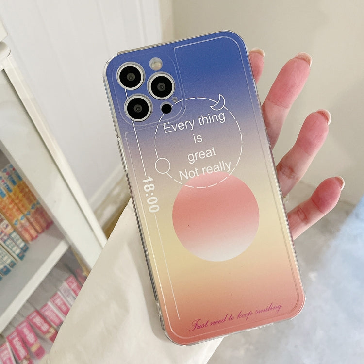 For iPhone 11 Pro Sunset Dusk TPU Accurate Hole Protective Case