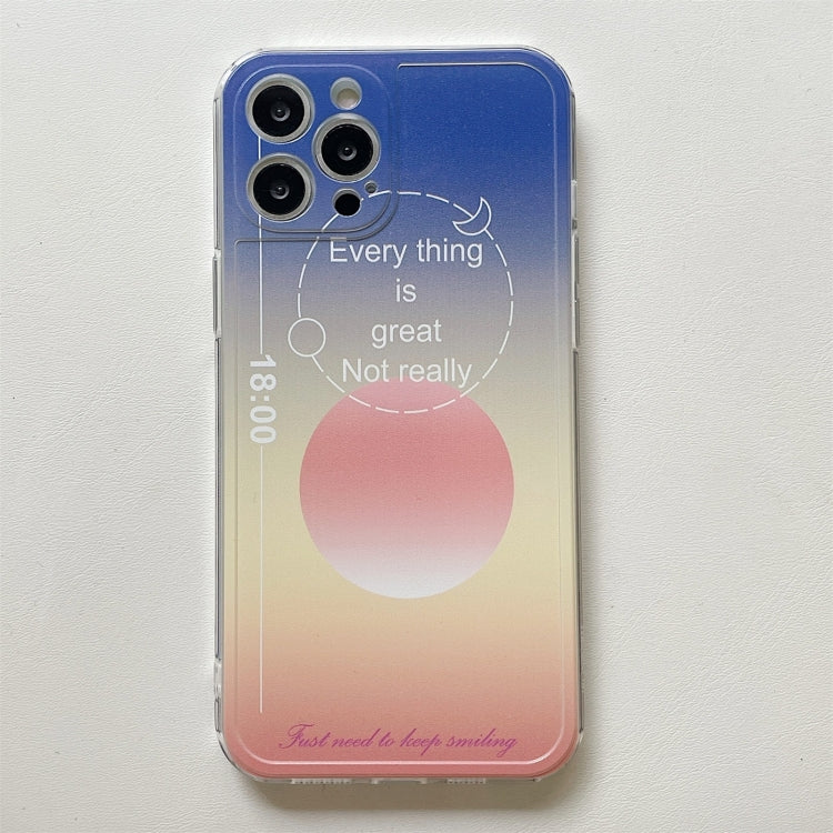 For iPhone 12 Sunset Dusk TPU Accurate Hole Protective Case