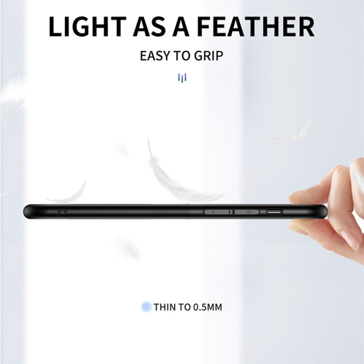 For OnePlus 7T Pro Gradient Carbon Fiber Texture TPU Border Tempered Glass Case