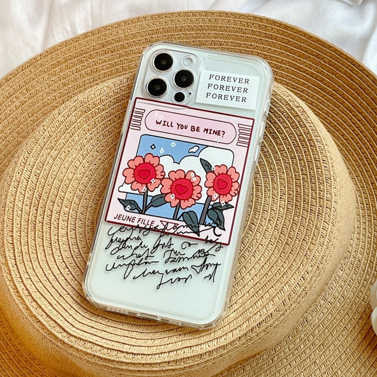 For iPhone 12 Summer Sunflower TPU Accurate Hole Protective Case(Transparent)