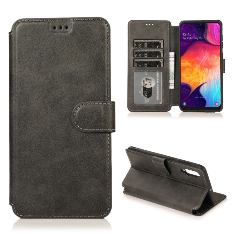 For Samsung Galaxy A70 Calf Texture Magnetic Buckle Horizontal Flip Leather Case with Holder & Card Slots & Wallet & Photo Frame