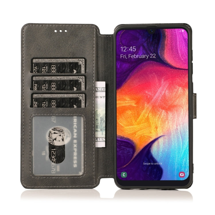 For Samsung Galaxy A70 Calf Texture Magnetic Buckle Horizontal Flip Leather Case with Holder & Card Slots & Wallet & Photo Frame