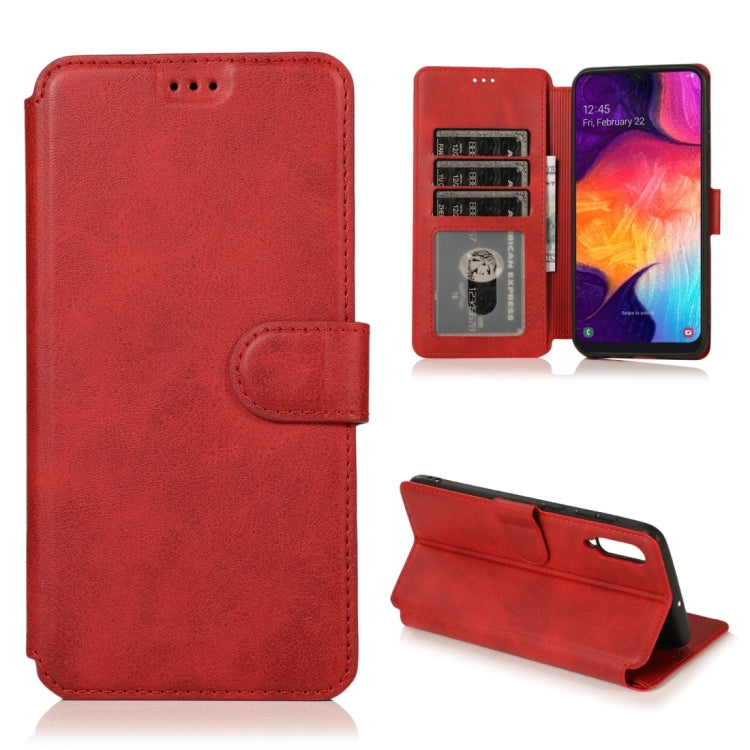 For Samsung Galaxy A70 Calf Texture Magnetic Buckle Horizontal Flip Leather Case with Holder & Card Slots & Wallet & Photo Frame