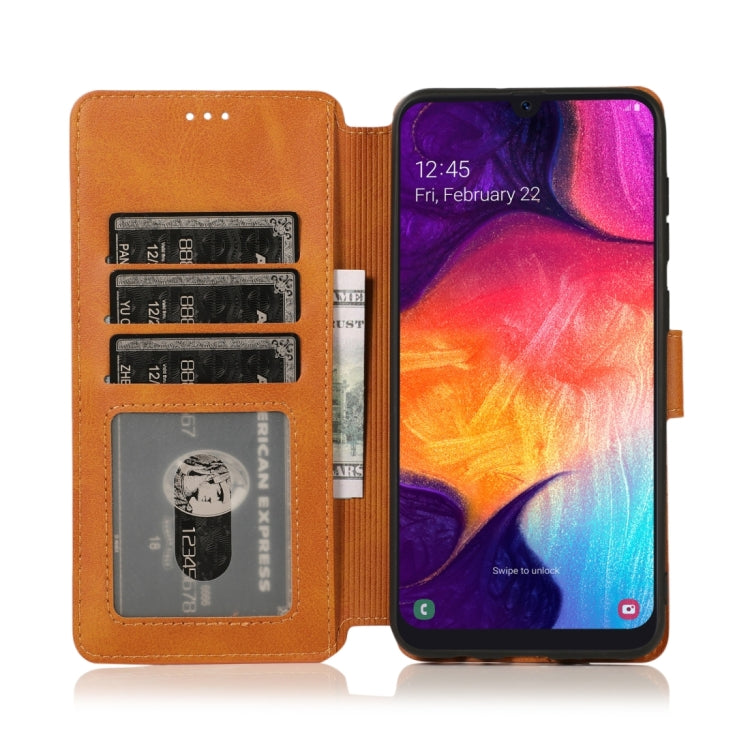For Samsung Galaxy A70 Calf Texture Magnetic Buckle Horizontal Flip Leather Case with Holder & Card Slots & Wallet & Photo Frame