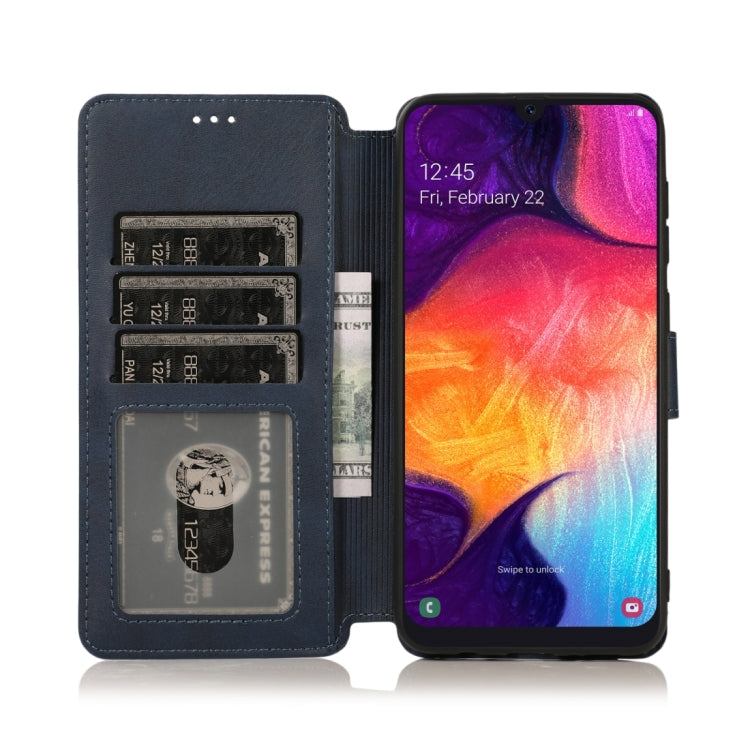 For Samsung Galaxy A70 Calf Texture Magnetic Buckle Horizontal Flip Leather Case with Holder & Card Slots & Wallet & Photo Frame