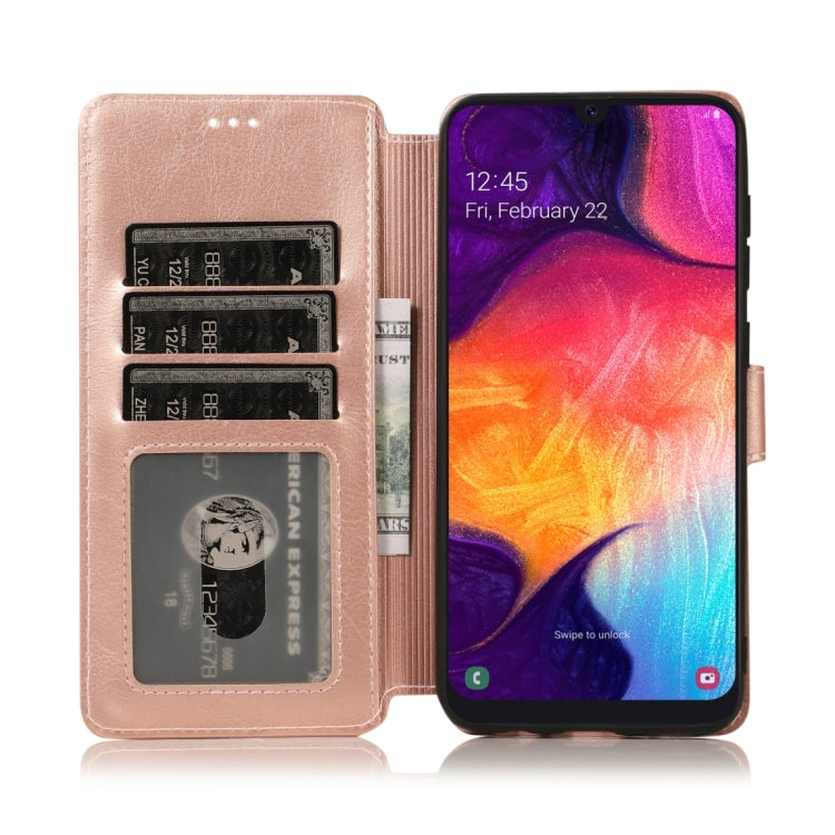 For Samsung Galaxy A70 Calf Texture Magnetic Buckle Horizontal Flip Leather Case with Holder & Card Slots & Wallet & Photo Frame