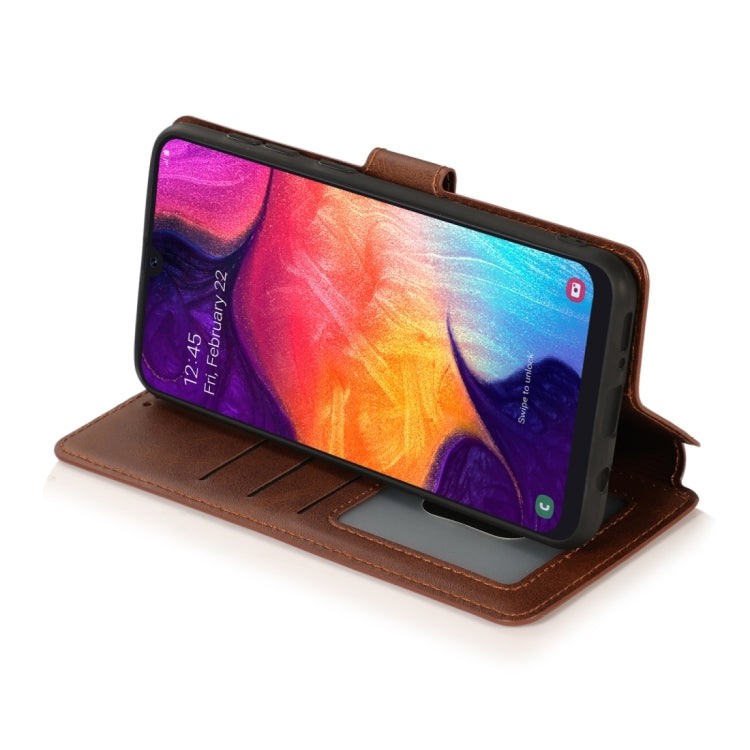For Samsung Galaxy A70 Calf Texture Magnetic Buckle Horizontal Flip Leather Case with Holder & Card Slots & Wallet & Photo Frame