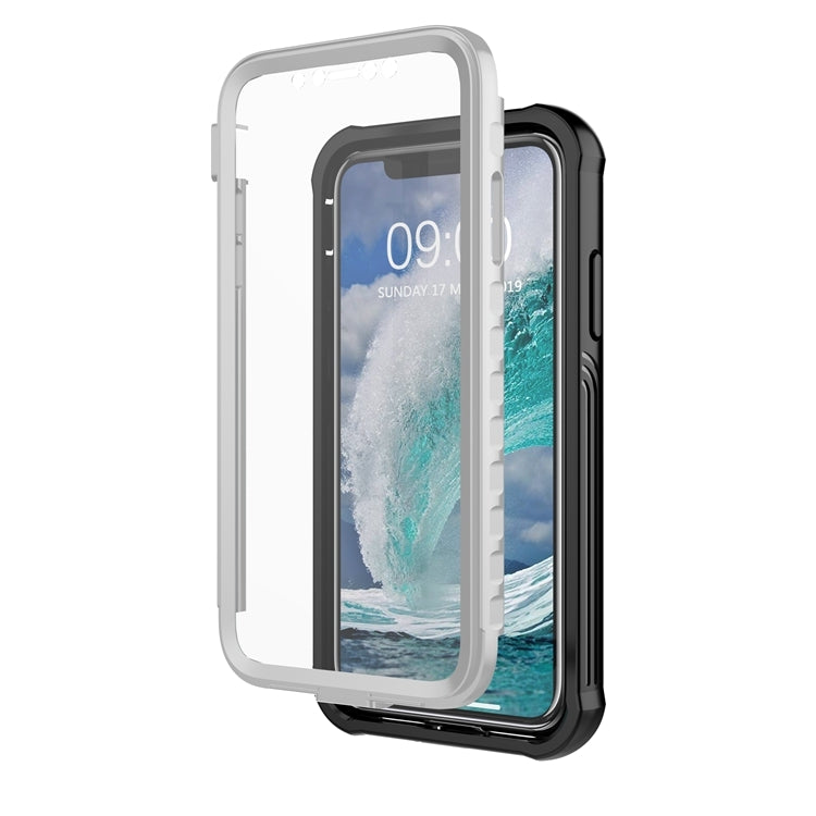 For iPhone 11 Waterproof Dustproof Shockproof Transparent Acrylic Protective Case (Black)
