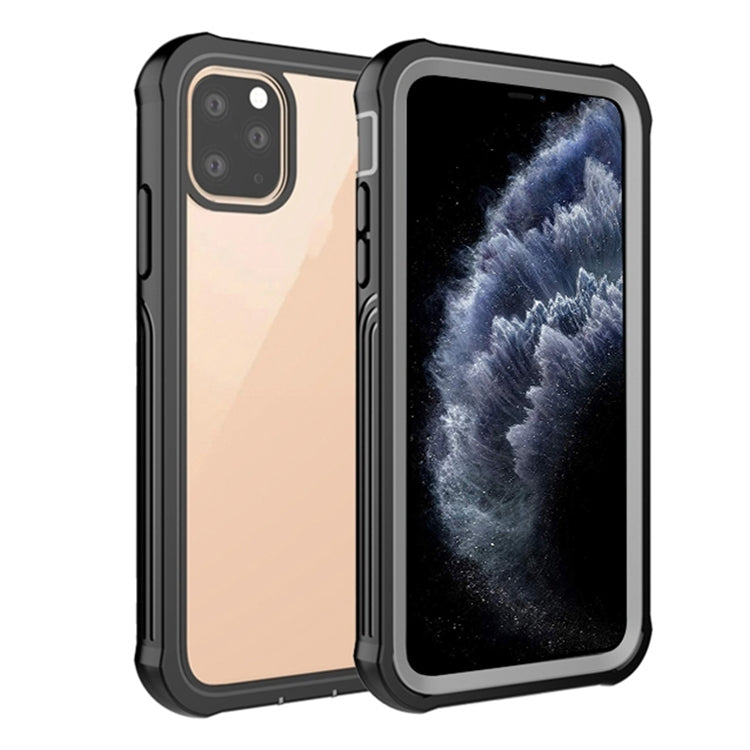 For iPhone 11 Pro Waterproof Dustproof Shockproof Transparent Acrylic Protective Case (Black)