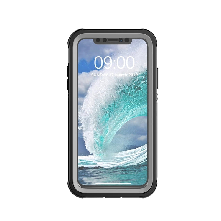 For iPhone 11 Pro Max Waterproof Dustproof Shockproof Transparent Acrylic Protective Case (Black)