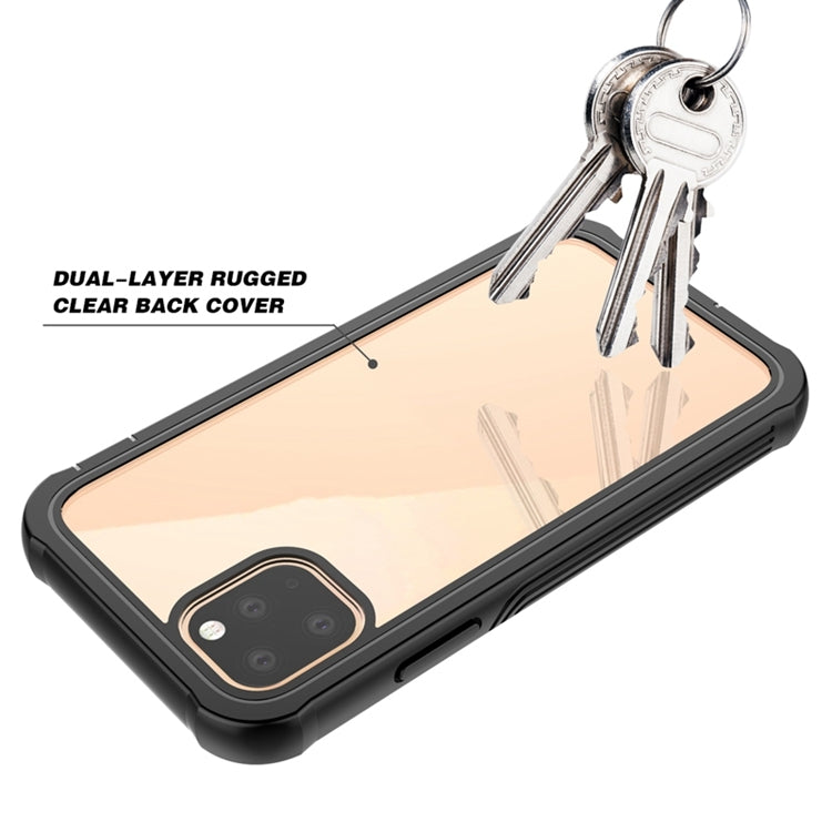 For iPhone 11 Pro Max Waterproof Dustproof Shockproof Transparent Acrylic Protective Case (Black)
