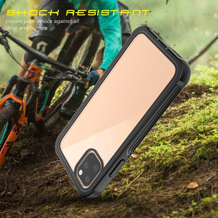 For iPhone 11 Pro Max Waterproof Dustproof Shockproof Transparent Acrylic Protective Case (Black)