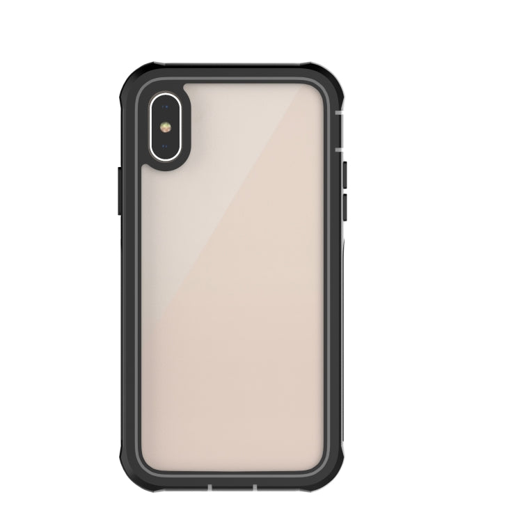 For iPhone X / XS Waterproof Dustproof Shockproof Transparent Acrylic Protective Case(Black)