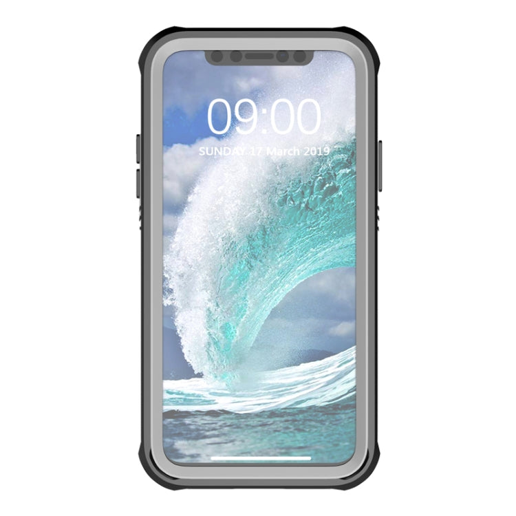 For iPhone X / XS Waterproof Dustproof Shockproof Transparent Acrylic Protective Case(Black)