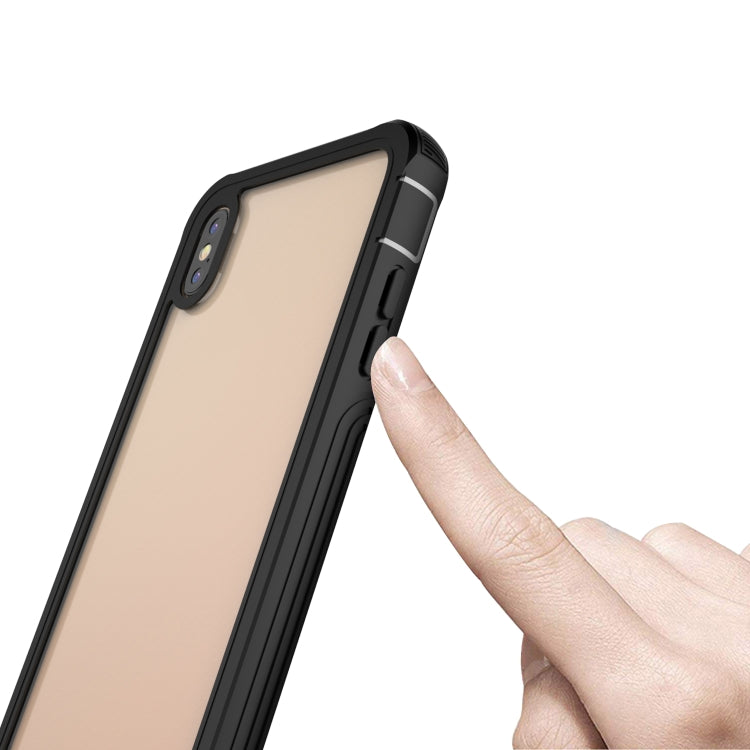 For iPhone XS Max Waterproof Dustproof Shockproof Transparent Acrylic Protective Case(Black)