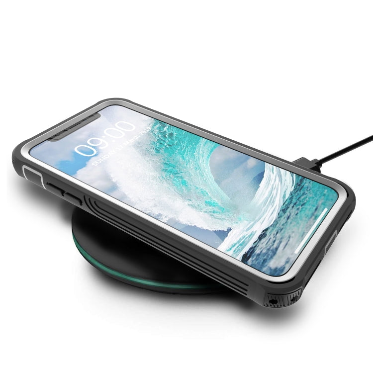 For iPhone XS Max Waterproof Dustproof Shockproof Transparent Acrylic Protective Case(Black)