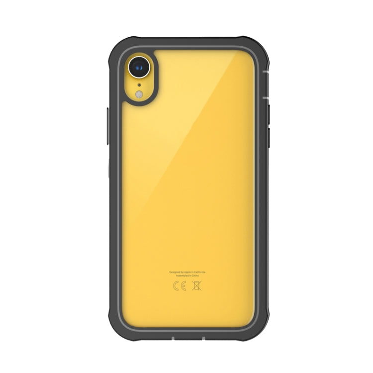 For iPhone XR Waterproof Dustproof Shockproof Transparent Acrylic Protective Case(Black)