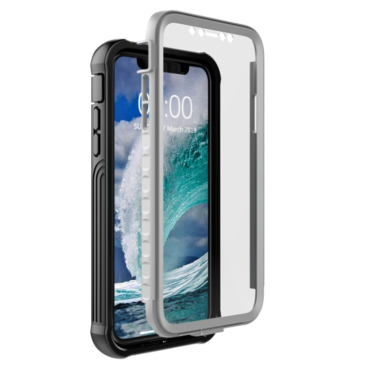 For iPhone XR Waterproof Dustproof Shockproof Transparent Acrylic Protective Case(Black)