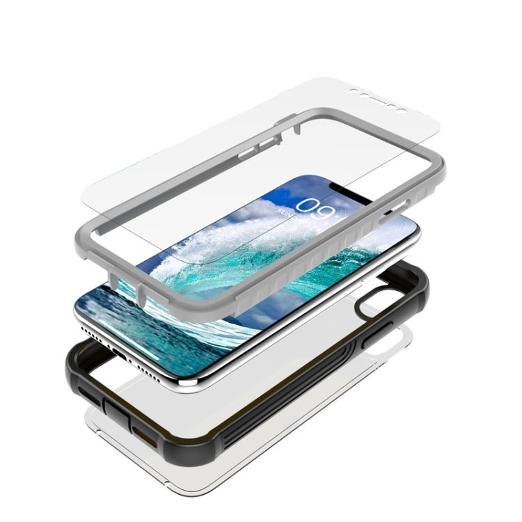 For iPhone XR Waterproof Dustproof Shockproof Transparent Acrylic Protective Case(Black)