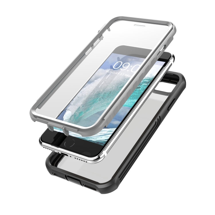 For iPhone SE 2022 / SE 2020 / 8 / 7 Waterproof Dustproof Shockproof Transparent Acrylic Protective Case(Black)