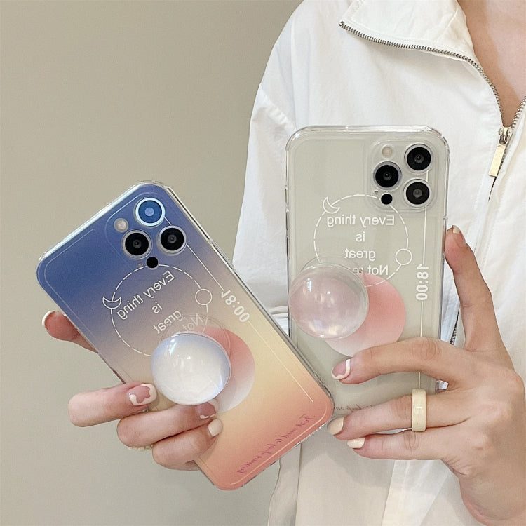 For iPhone 11 Pro Max Sunset Dusk TPU Accurate Hole Protective Case with Holder