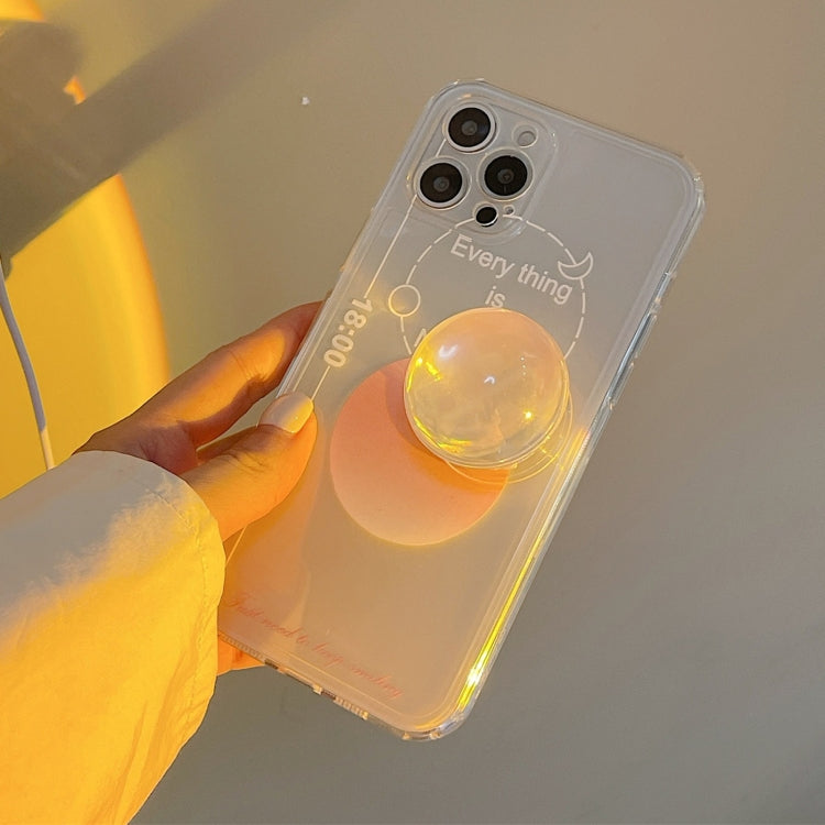 For iPhone 12 Pro Max Sunset Dusk TPU Accurate Hole Protective Case with Holder