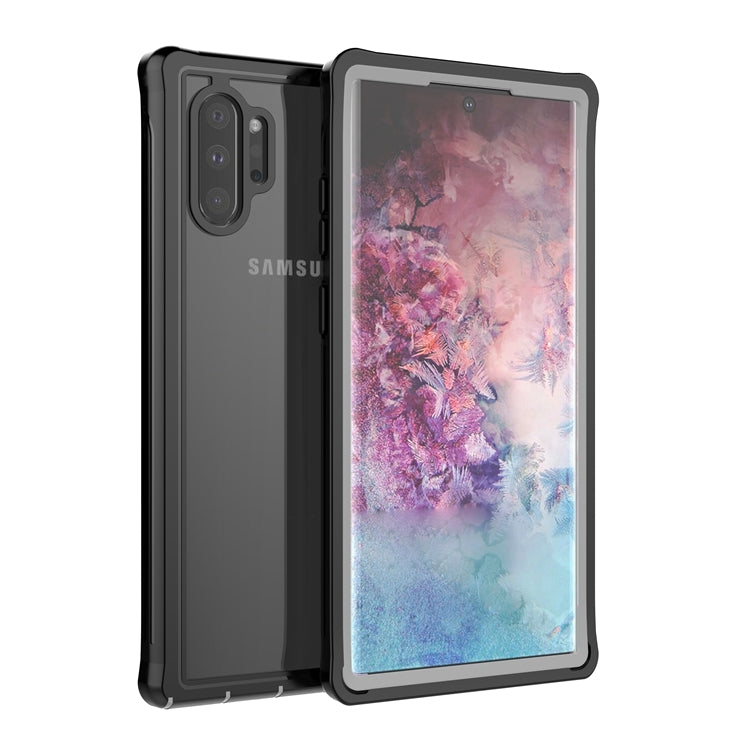 For Samsung Galaxy Note10+ Life Waterproof Dustproof Shockproof Transparent Acrylic Case(Black)