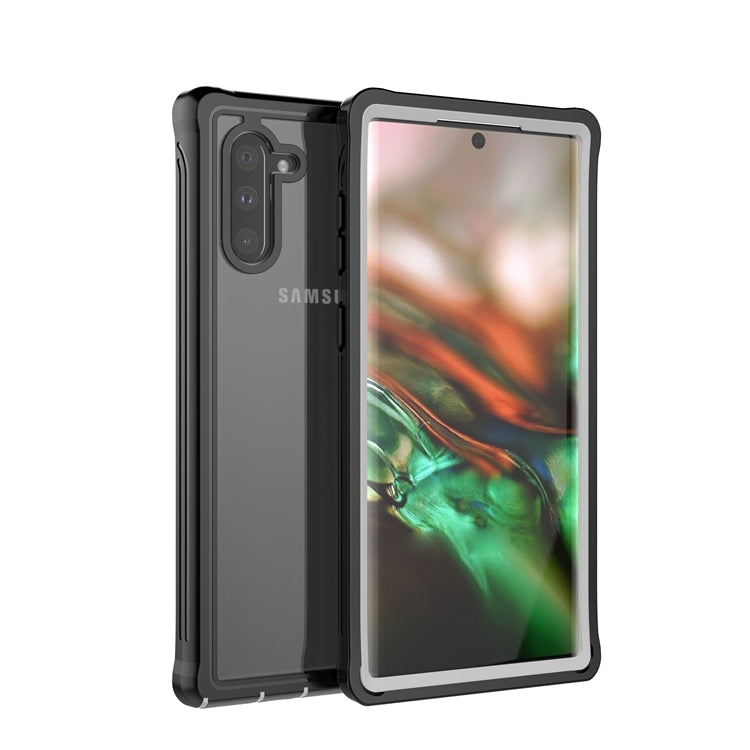 For Samsung Galaxy Note10 Life Waterproof Dustproof Shockproof Transparent Acrylic Case(Black)