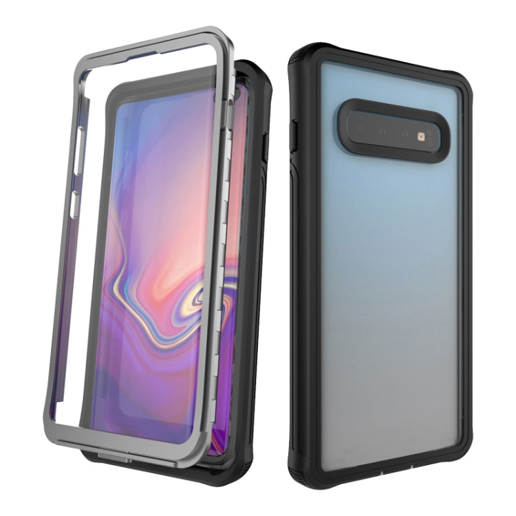 For Samsung Galaxy S10+ Life Waterproof Dustproof Shockproof Transparent Acrylic Case(Black)