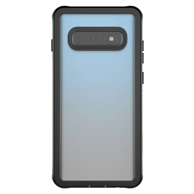 For Samsung Galaxy S10+ Life Waterproof Dustproof Shockproof Transparent Acrylic Case(Black)