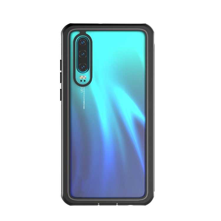 For Huawei P30 Life Waterproof Dustproof Shockproof Transparent Acrylic Case(Black)