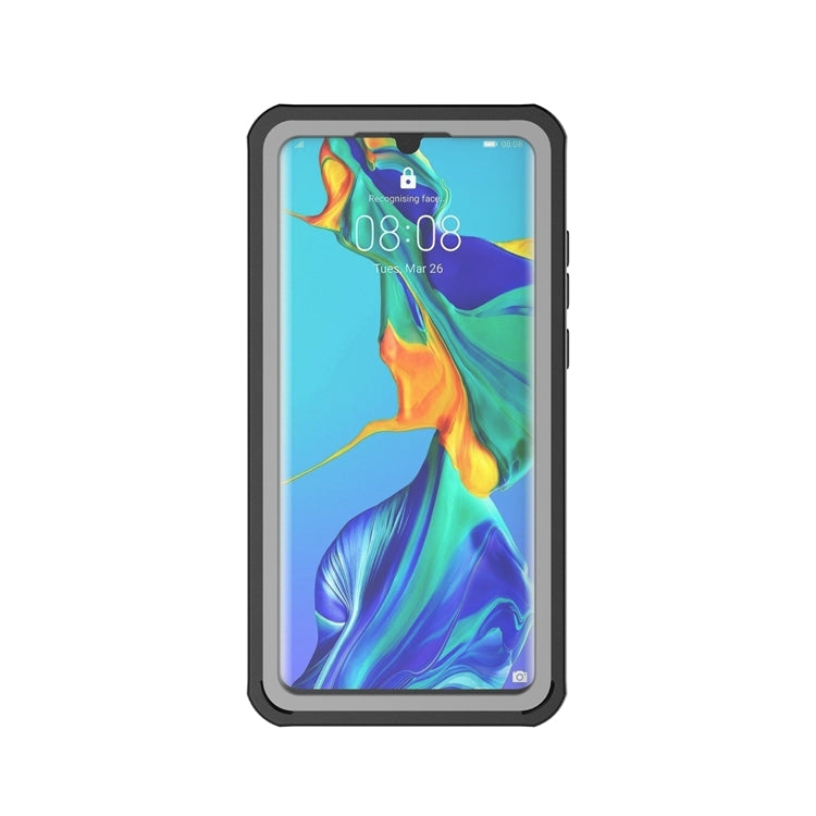 For Huawei P30 Life Waterproof Dustproof Shockproof Transparent Acrylic Case(Black)