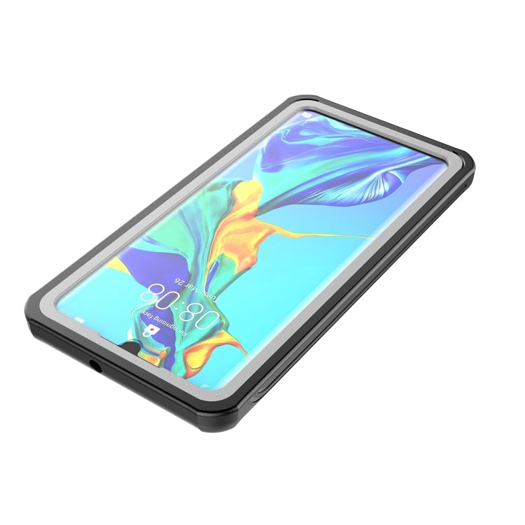For Huawei P30 Life Waterproof Dustproof Shockproof Transparent Acrylic Case(Black)