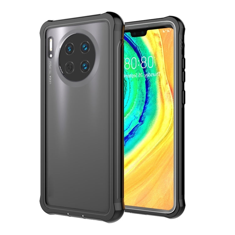 For Huawei Mate 30 Pro Waterproof Dustproof Shockproof Transparent Acrylic Protective Case(Black)