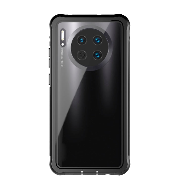 For Huawei Mate 30 Pro Waterproof Dustproof Shockproof Transparent Acrylic Protective Case(Black)