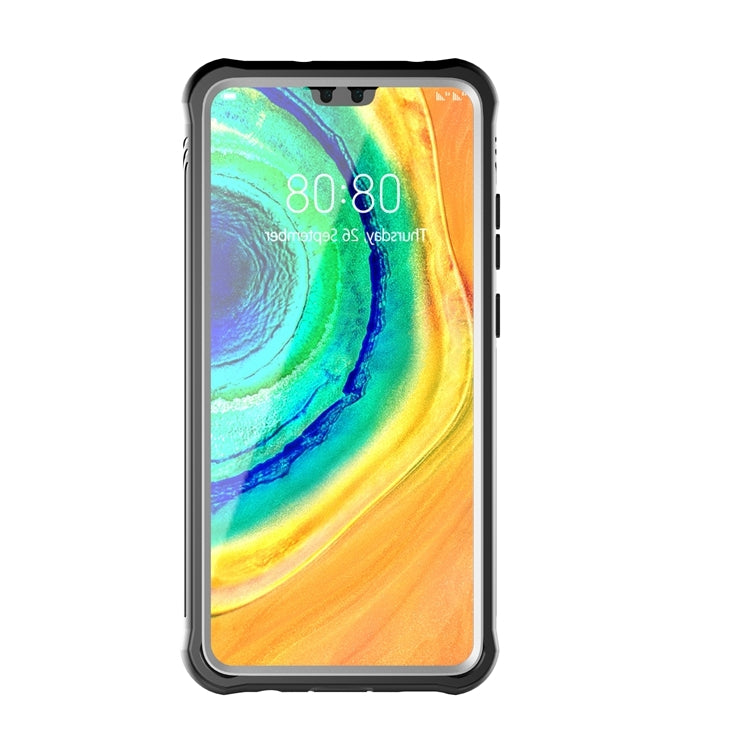 For Huawei Mate 30 Waterproof Dustproof Shockproof Transparent Acrylic Protective Case(Black)