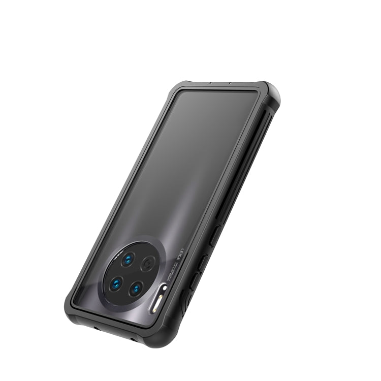 For Huawei Mate 30 Waterproof Dustproof Shockproof Transparent Acrylic Protective Case(Black)