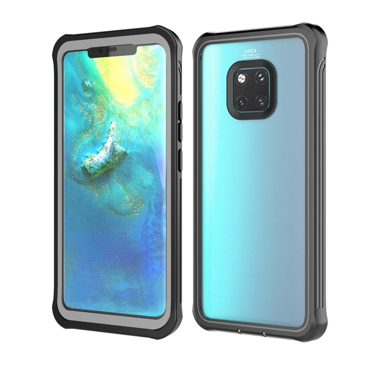 For Huawei Mate 20 Waterproof Dustproof Shockproof Transparent Acrylic Protective Case(Black)