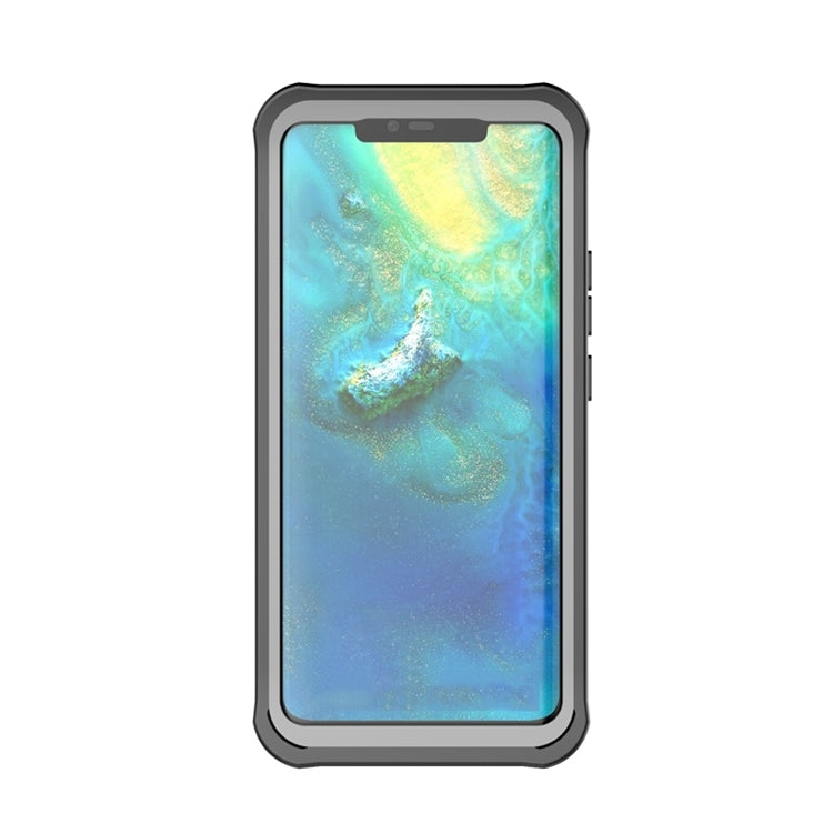 For Huawei Mate 20 Waterproof Dustproof Shockproof Transparent Acrylic Protective Case(Black)