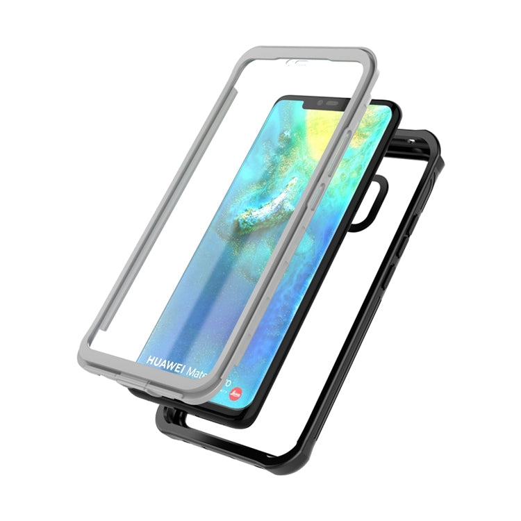 For Huawei Mate 20 Waterproof Dustproof Shockproof Transparent Acrylic Protective Case(Black)