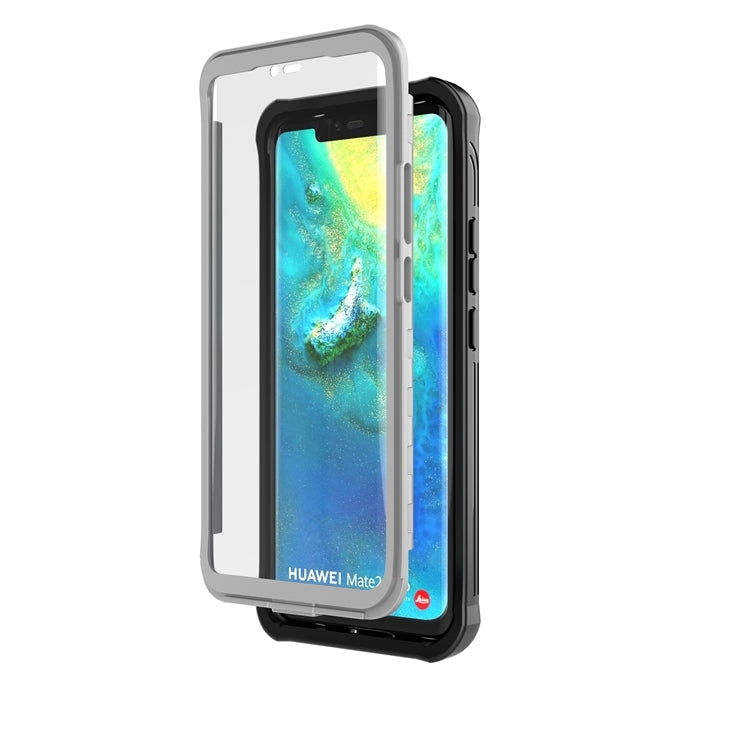 For Huawei Mate 20 Waterproof Dustproof Shockproof Transparent Acrylic Protective Case(Black)