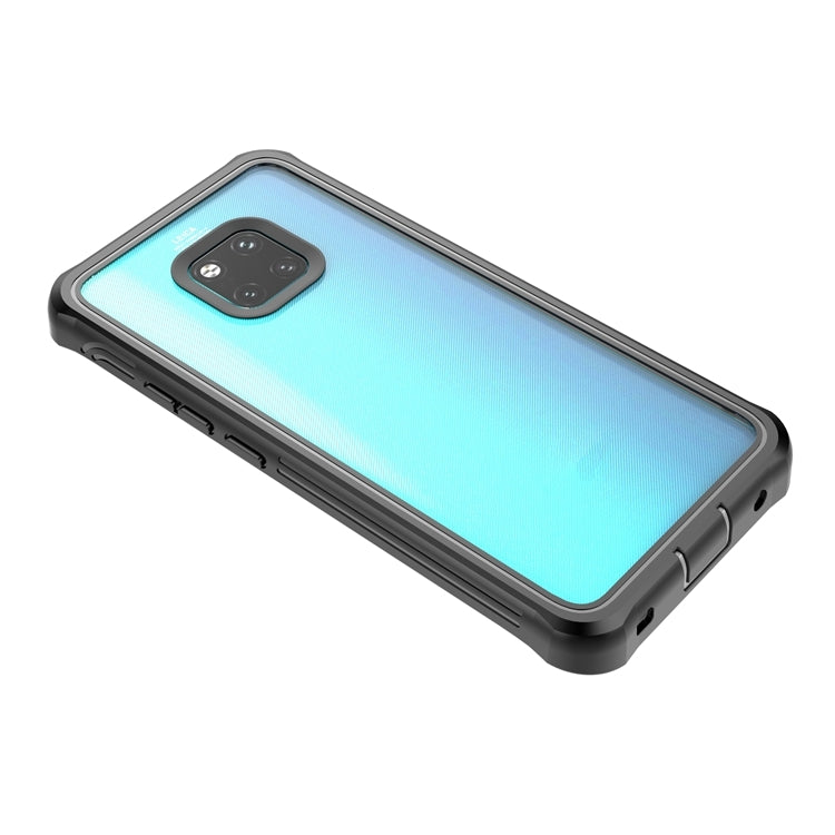 For Huawei Mate 20 Waterproof Dustproof Shockproof Transparent Acrylic Protective Case(Black)