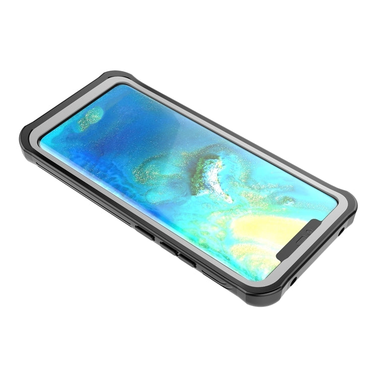 For Huawei Mate 20 Waterproof Dustproof Shockproof Transparent Acrylic Protective Case(Black)
