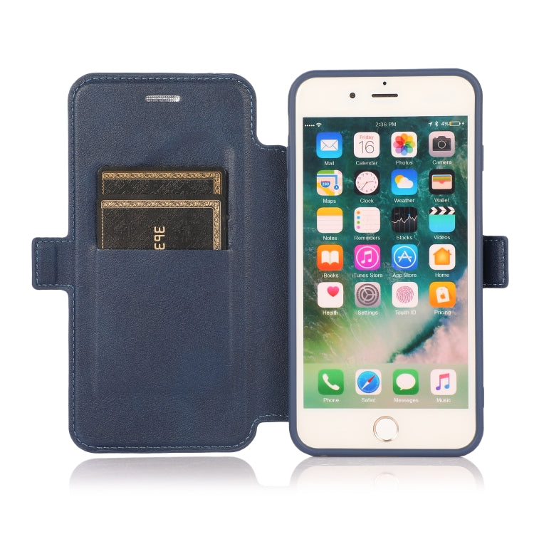 Push Window Double Buckle PU + Silicone Horizontal Flip Leather Case with Holder & Card Slot For iPhone 8 Plus & 7 Plus
