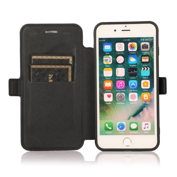 Push Window Double Buckle PU + Silicone Horizontal Flip Leather Case with Holder & Card Slot For iPhone 8 Plus & 7 Plus