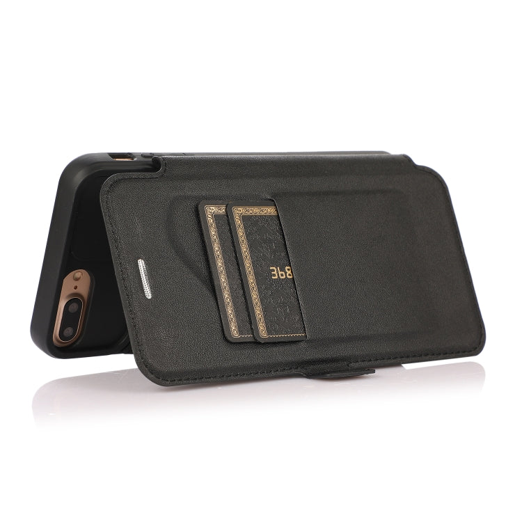 Push Window Double Buckle PU + Silicone Horizontal Flip Leather Case with Holder & Card Slot For iPhone 8 Plus & 7 Plus